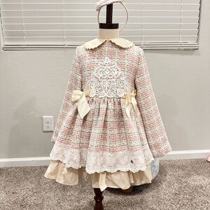 Charming Cream and Pink Kids Formal Dress